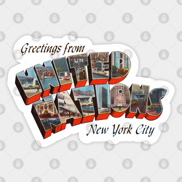 Greetings from United Nations New York City Sticker by reapolo